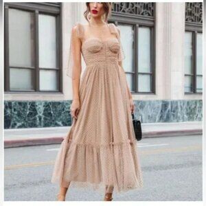 Chic Beige Midi Dress